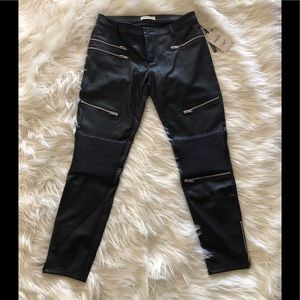Zara moto faux leather skinny pants